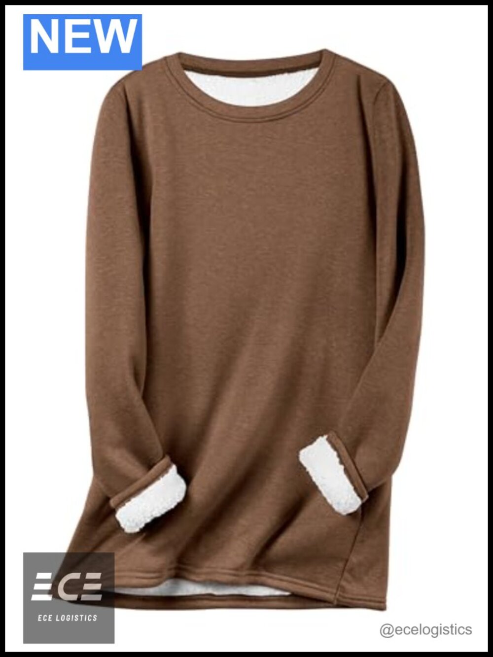 Sherpa Lined Fleece Crewneck Sweatshirt Tunic Pullover Loungewear